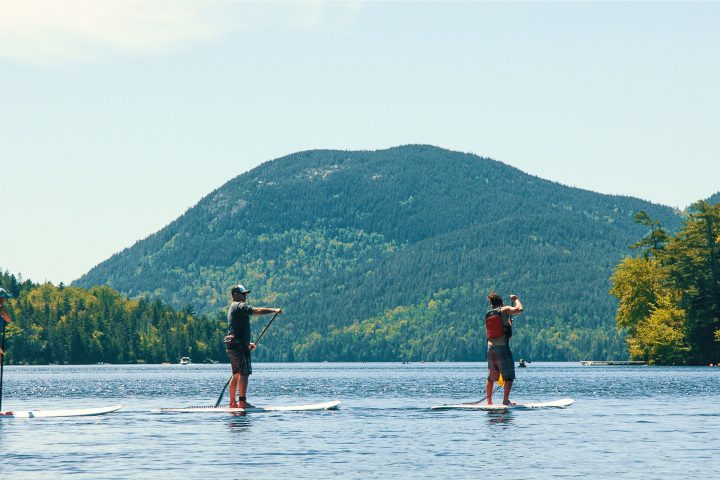 paddle boarding on long pond